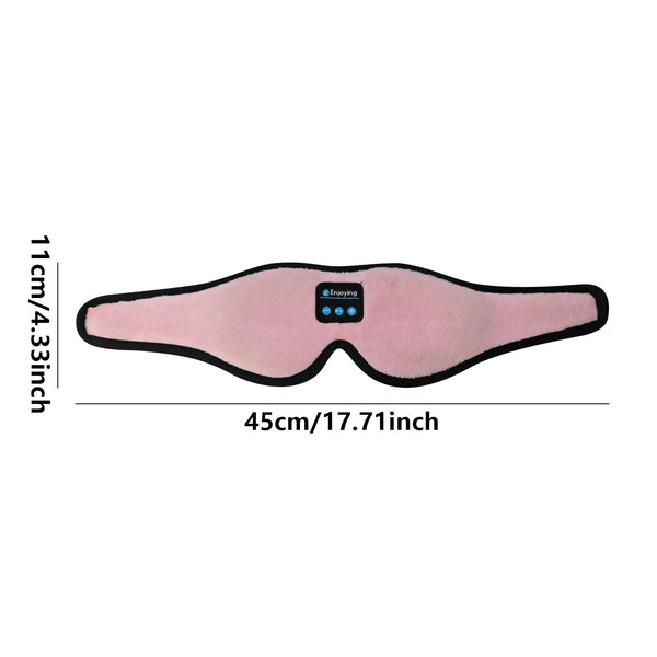 Daevana Wireless Bluetooth Sleep Mask - 3D Memory Foam Eye Mask with Stereo Sound, Long Battery Life & Light-Blocking Design (Black/Pink)