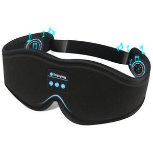 Daevana Wireless Bluetooth Sleep Mask - 3D Memory Foam Eye Mask with Stereo Sound, Long Battery Life & Light-Blocking Design (Black/Pink)