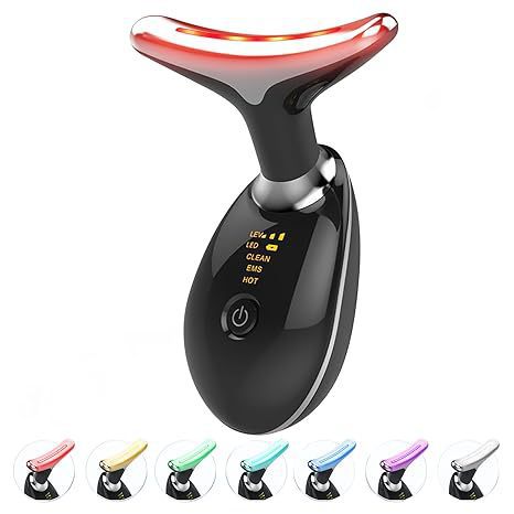 GlowLift™ Face & Neck LED & Microcurrent Beauty Massager – 7-Color Light Modes