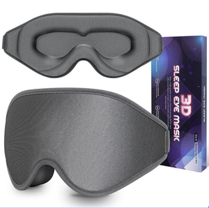3D Contoured Memory Foam Sleep Mask – 100% Light Blocking Eye Mask with Adjustable Strap for Restful Sleep, Travel & Relaxation