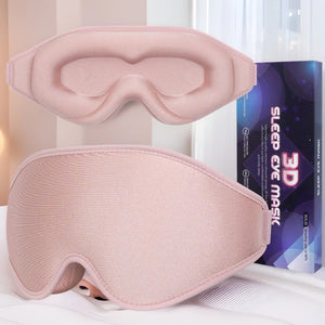 3D Contoured Memory Foam Sleep Mask – 100% Light Blocking Eye Mask with Adjustable Strap for Restful Sleep, Travel & Relaxation