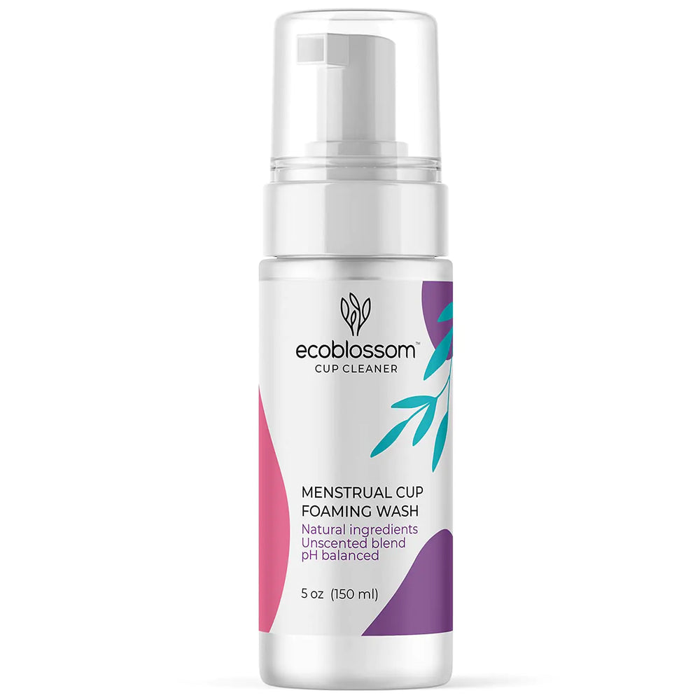 EcoBlossom Menstrual Cup Cleaner – Unscented Foaming Wash for Silicone Cups & Period Discs, Organic & pH-Balanced Formula (5 oz)
