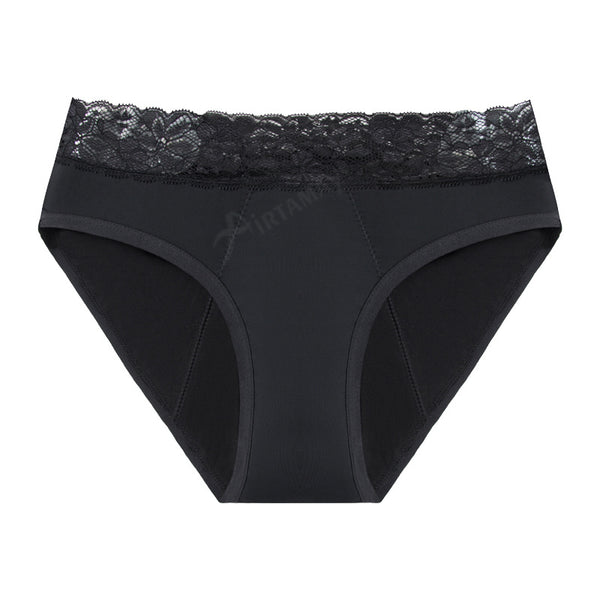 Lace Leak-Proof Menstrual Underwear - 4-Layer Absorbent Period Panties with Detachable Button Design (S - 4XL)