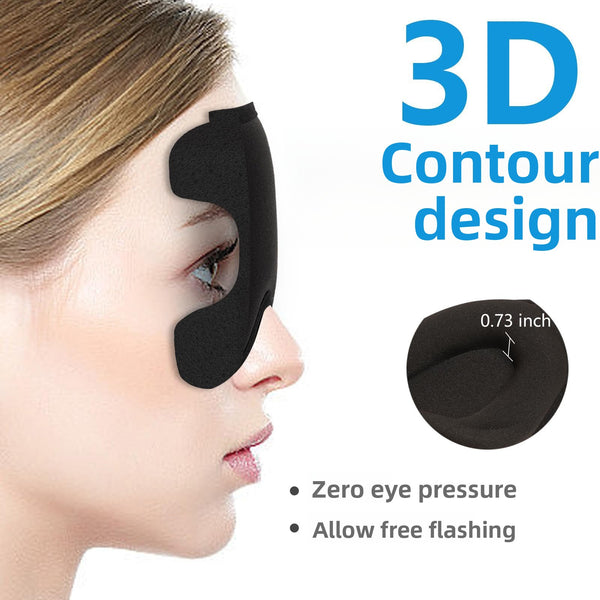 3D Contoured Memory Foam Sleep Mask – 100% Light Blocking Eye Mask with Adjustable Strap for Restful Sleep, Travel & Relaxation