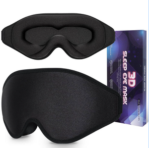 3D Contoured Memory Foam Sleep Mask – 100% Light Blocking Eye Mask with Adjustable Strap for Restful Sleep, Travel & Relaxation