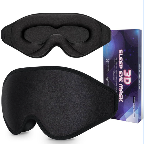 3D Contoured Memory Foam Sleep Mask – 100% Light Blocking Eye Mask with Adjustable Strap for Restful Sleep, Travel & Relaxation